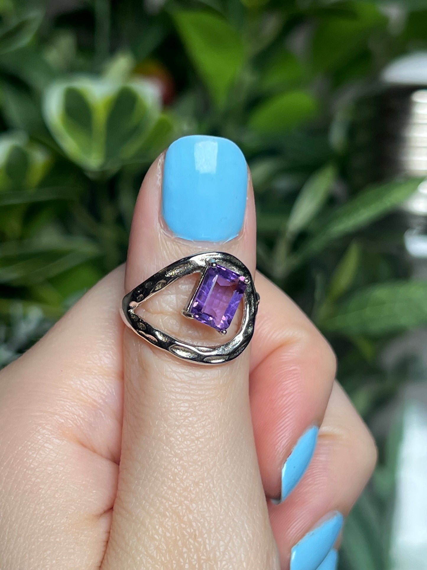 Faceted Amethyst ring