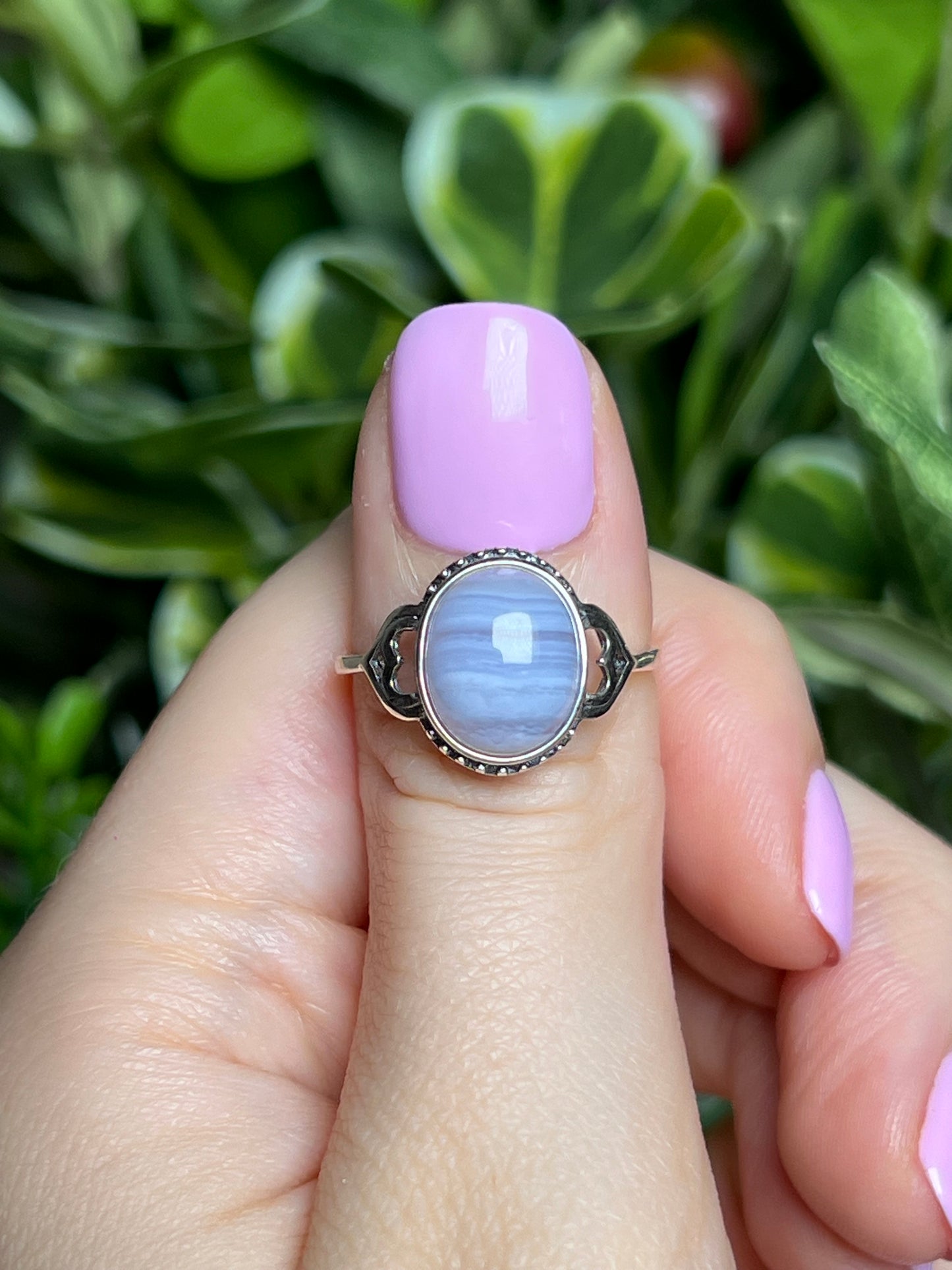 Blue Lace agate rings
