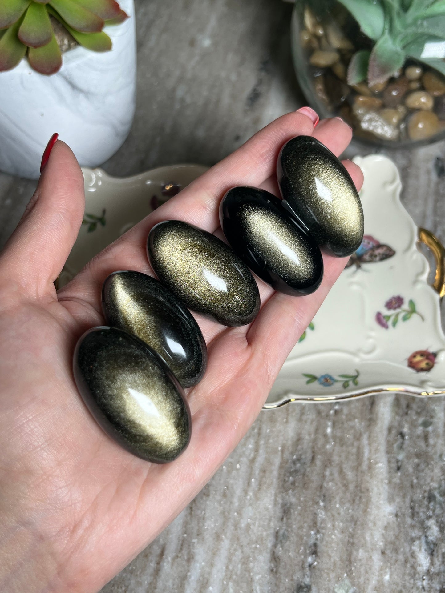 Golden Sheen Obsidian Shivas