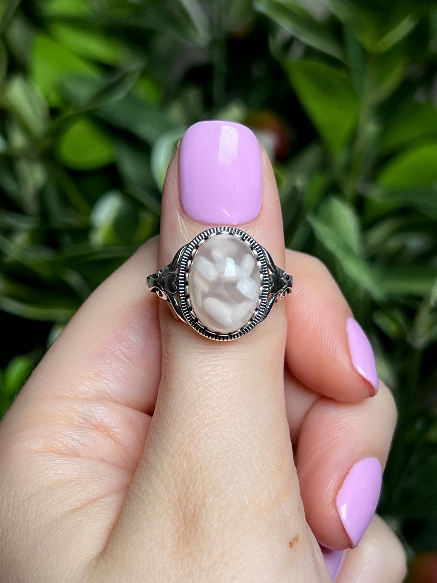 Flower Agate rings