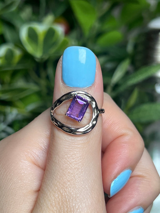 Faceted Amethyst ring