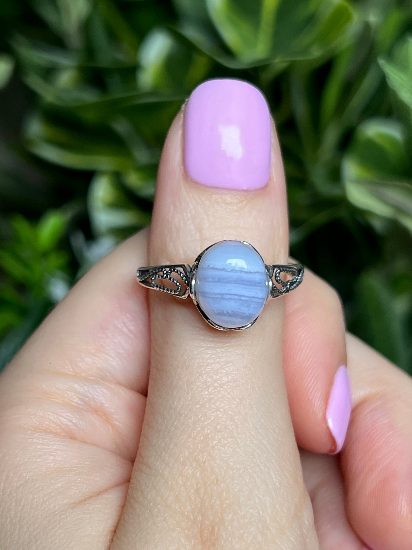 Blue Lace agate rings