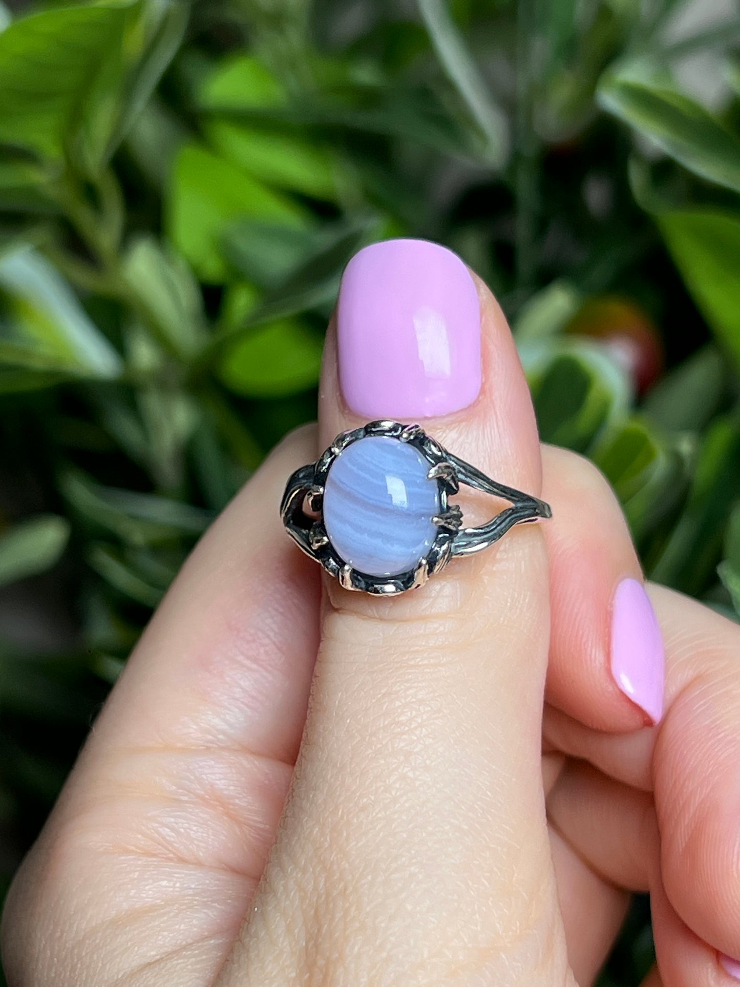 Blue Lace agate rings