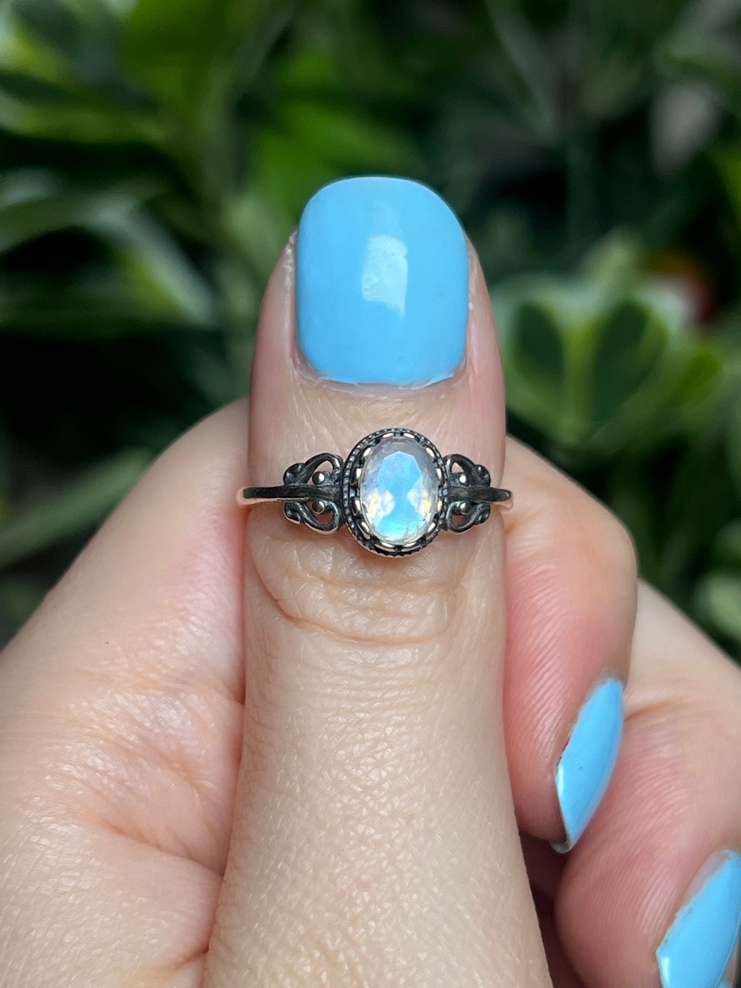 Faceted Moonstone rings