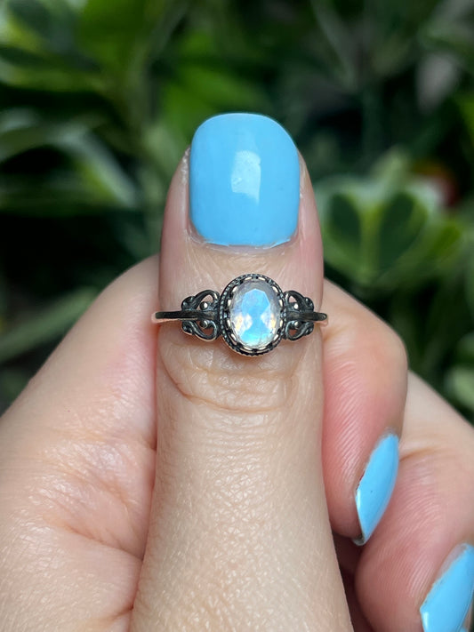Faceted Moonstone rings