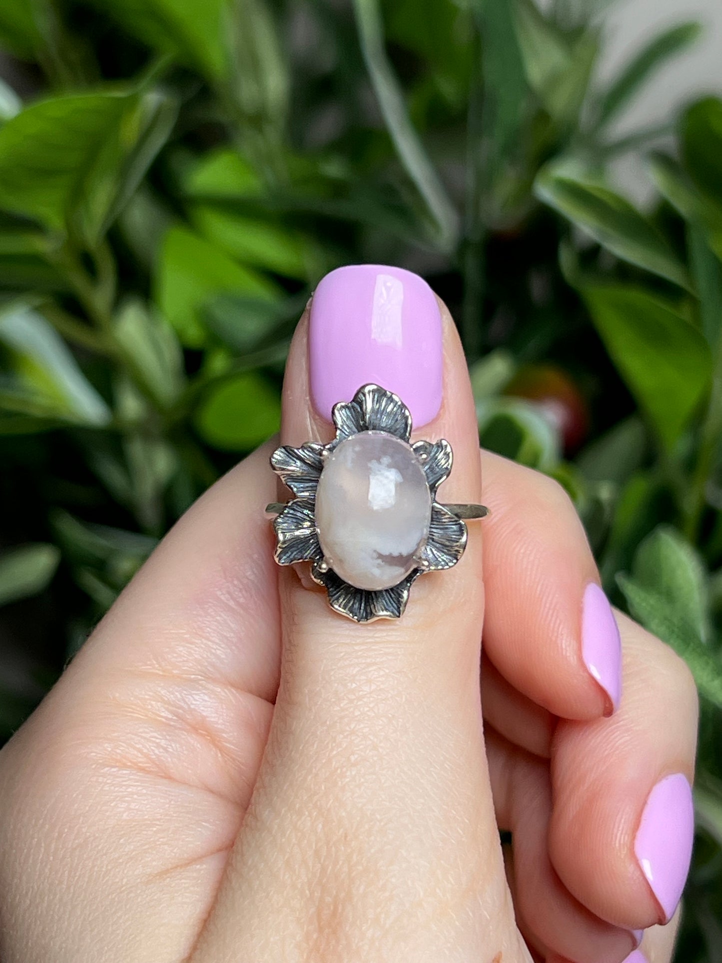 Flower Agate rings