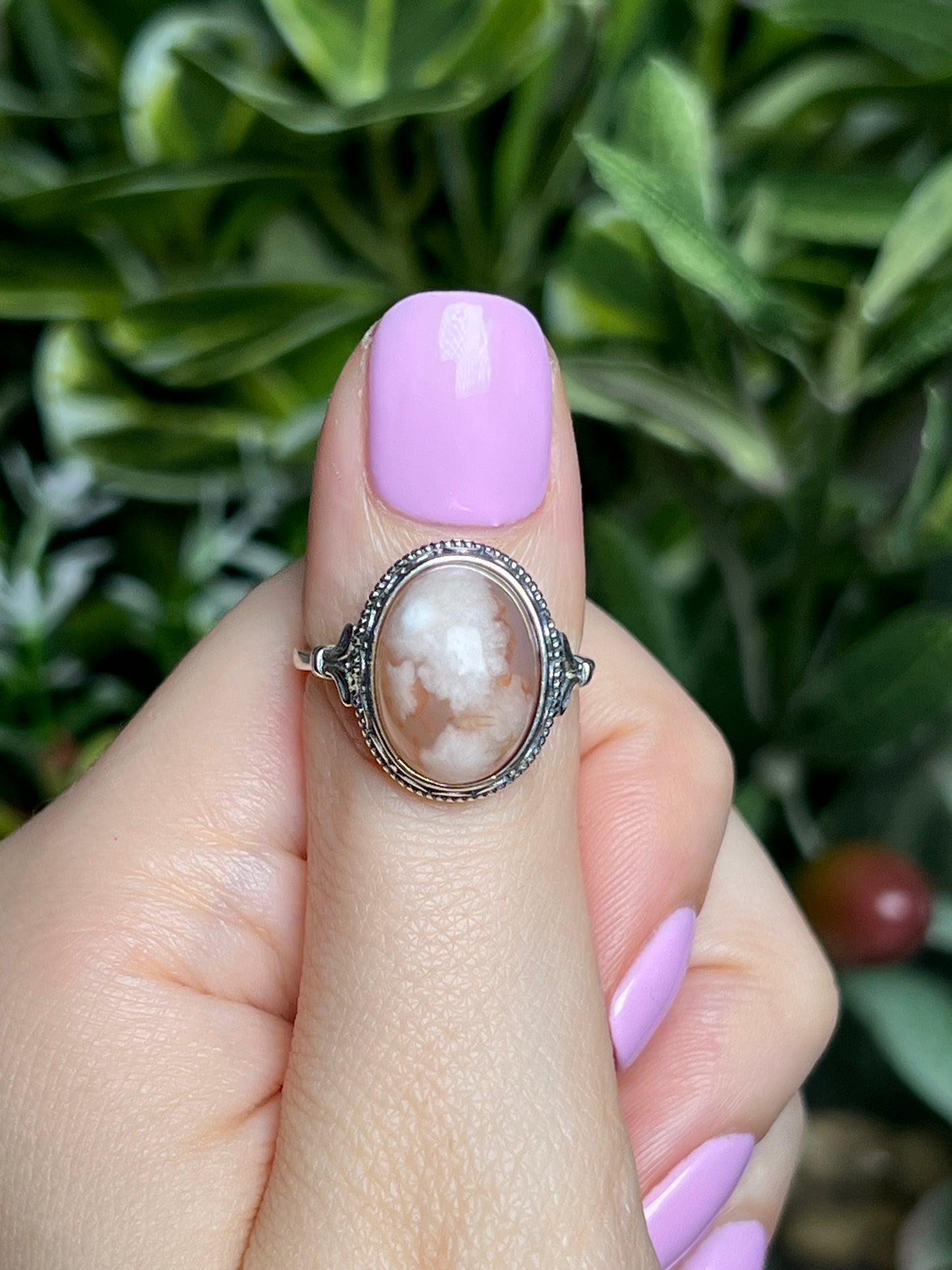 Flower Agate rings