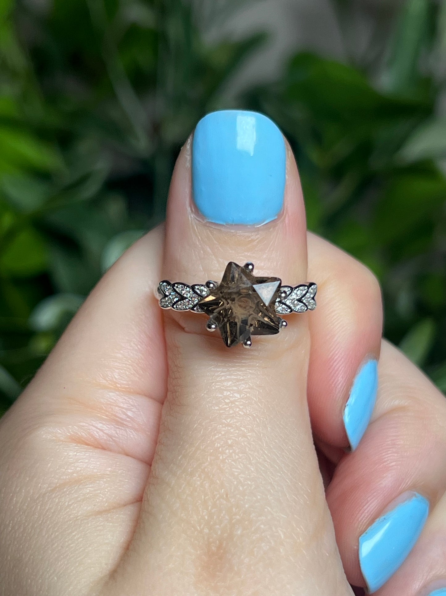 Smokey quartz Star rings