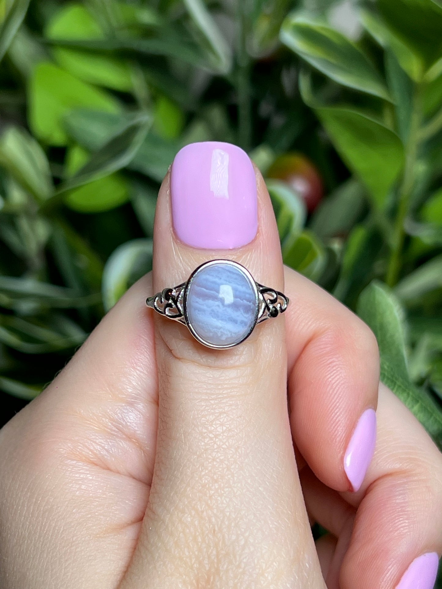Blue Lace agate rings