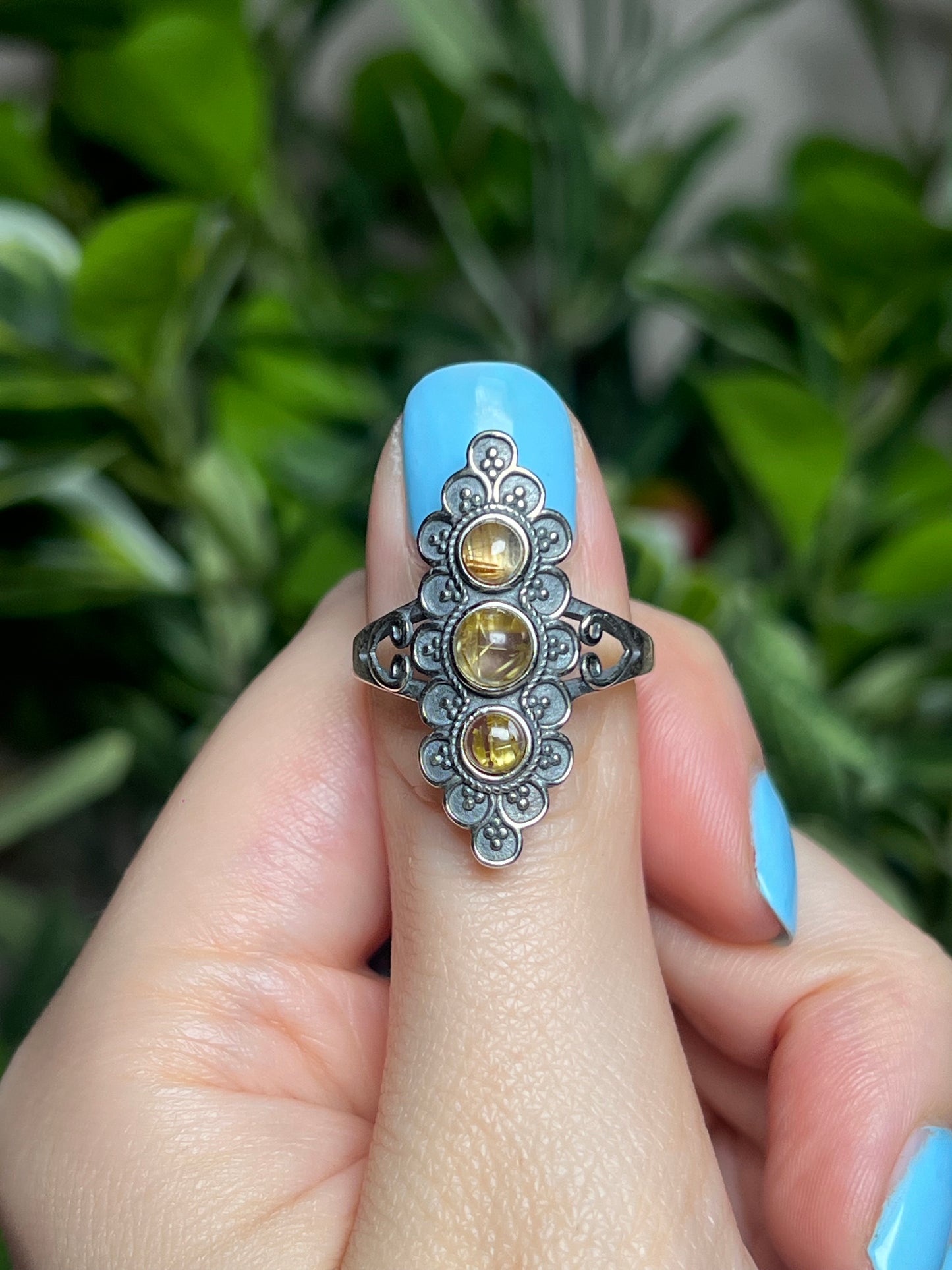 Golden rutile rings
