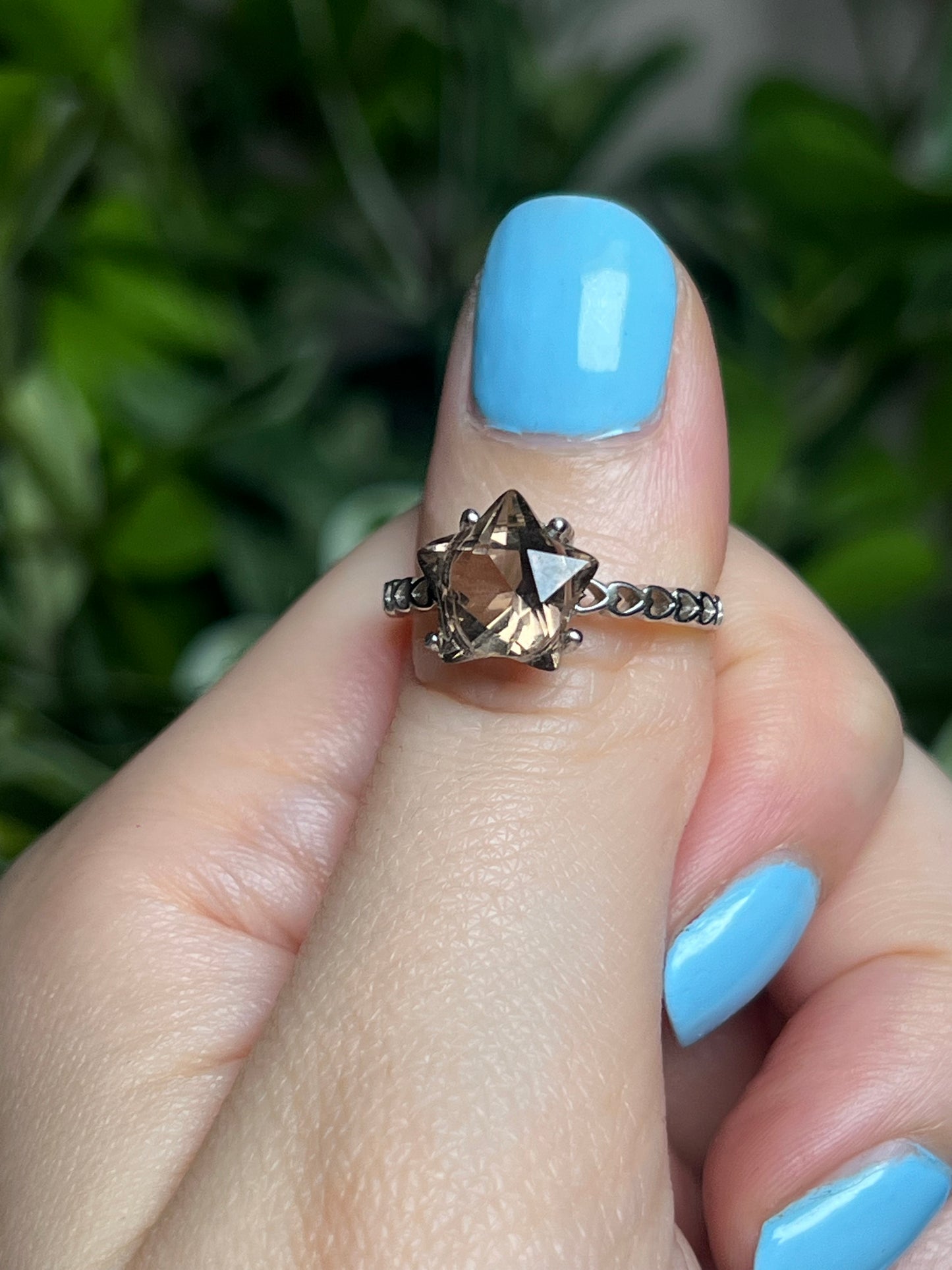 Smokey quartz Star rings