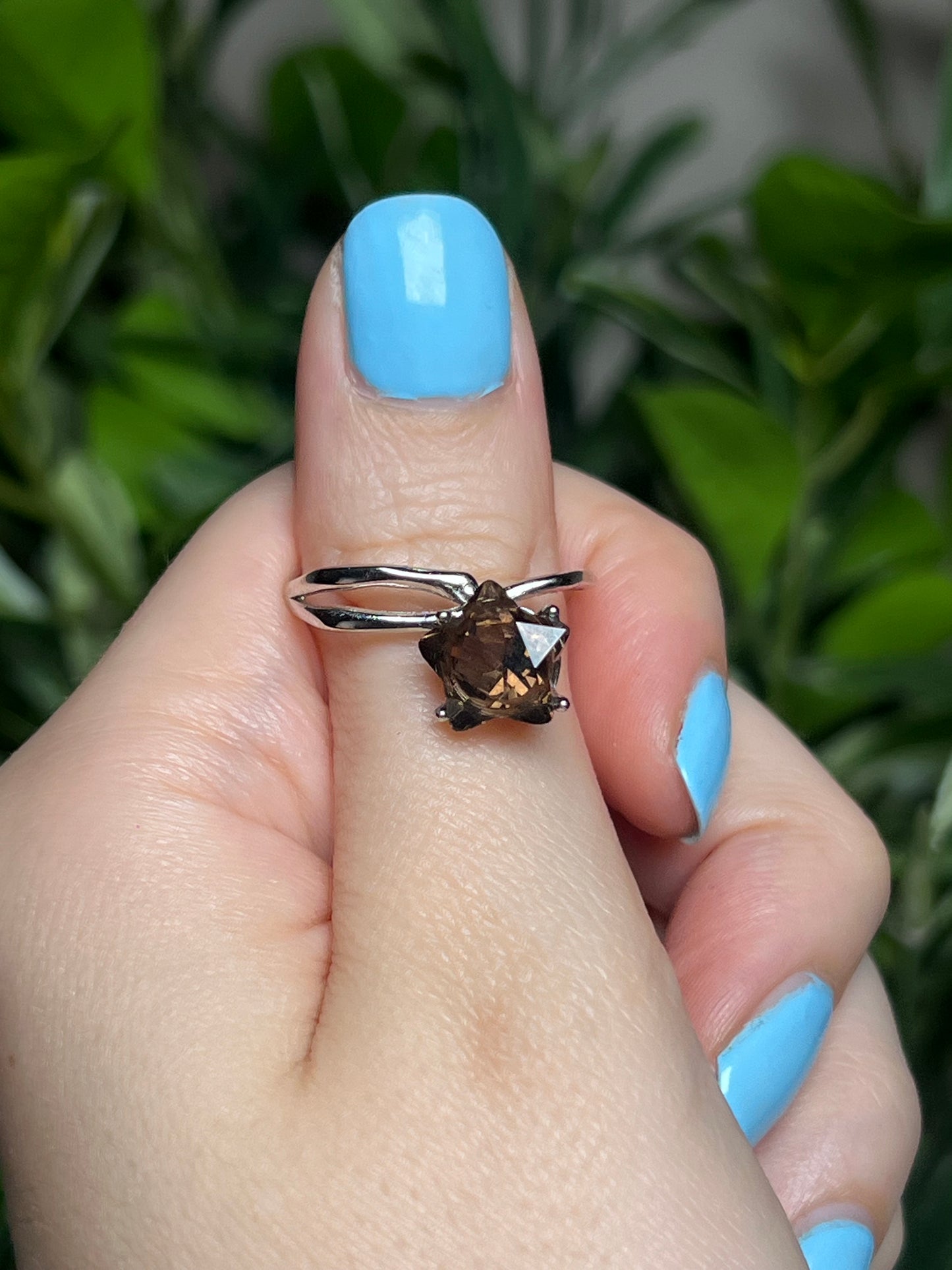 Smokey quartz Star rings