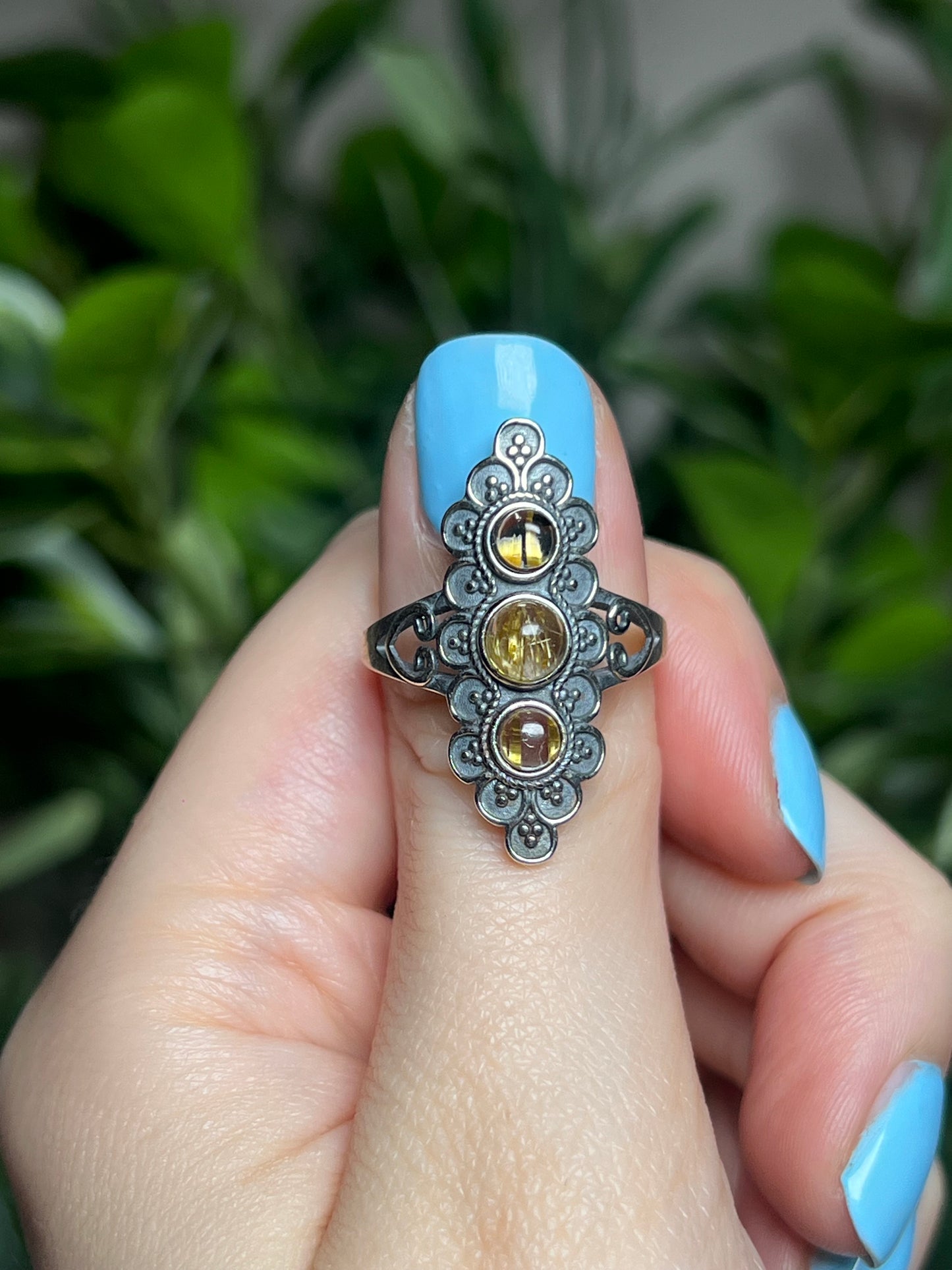 Golden rutile rings