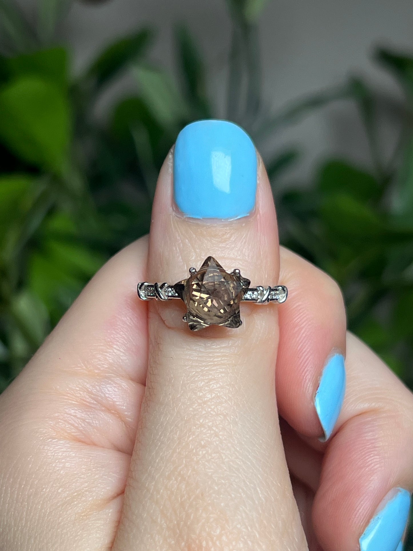 Smokey quartz Star rings