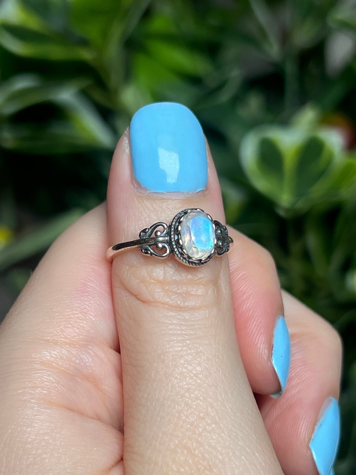 Faceted Moonstone rings
