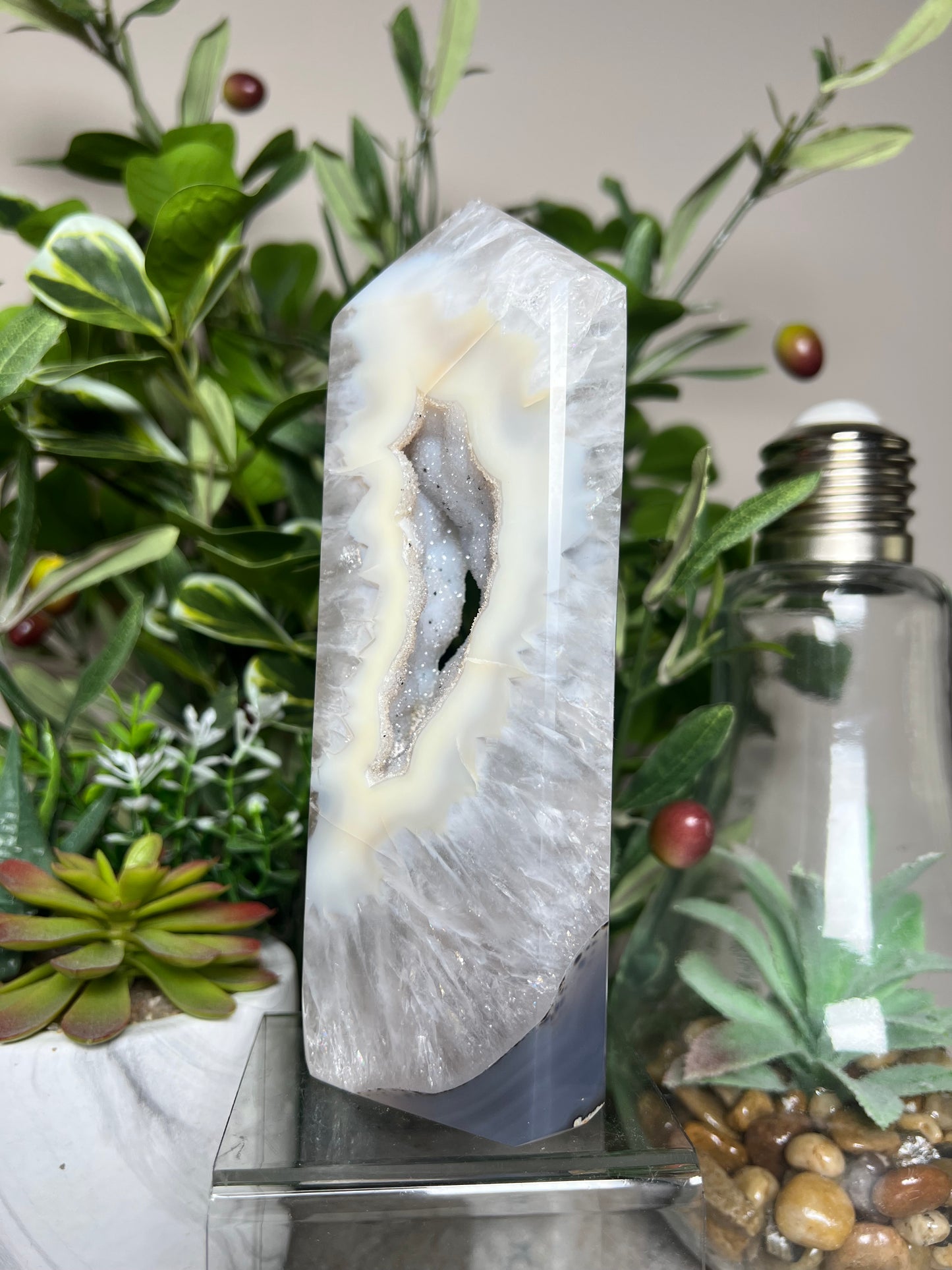 Druzy Agate Tower