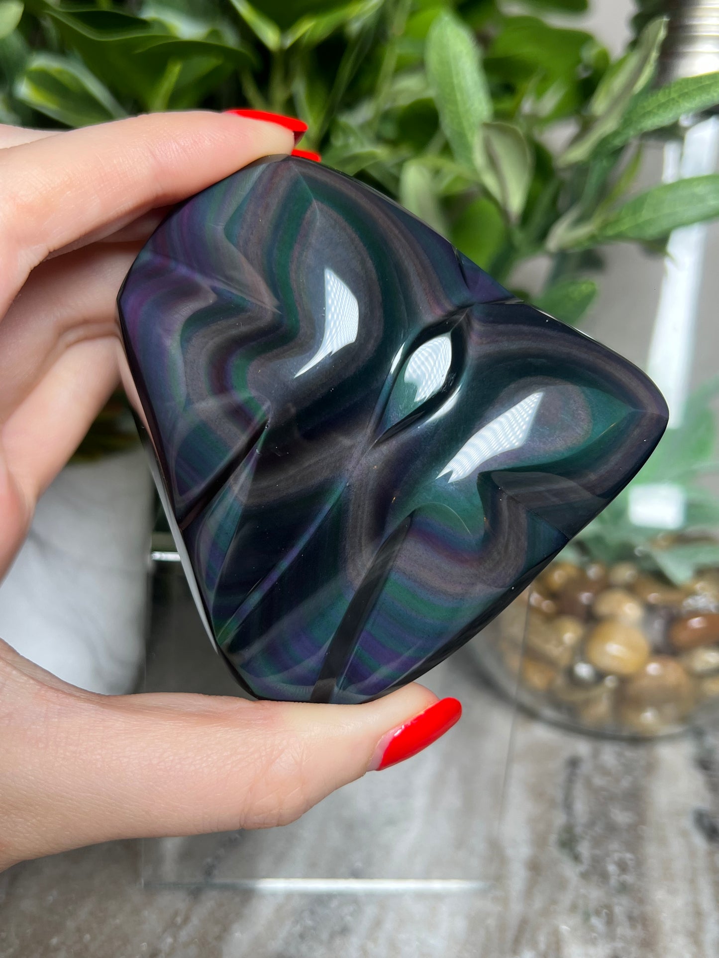 Rainbow Obsidian Carvings
