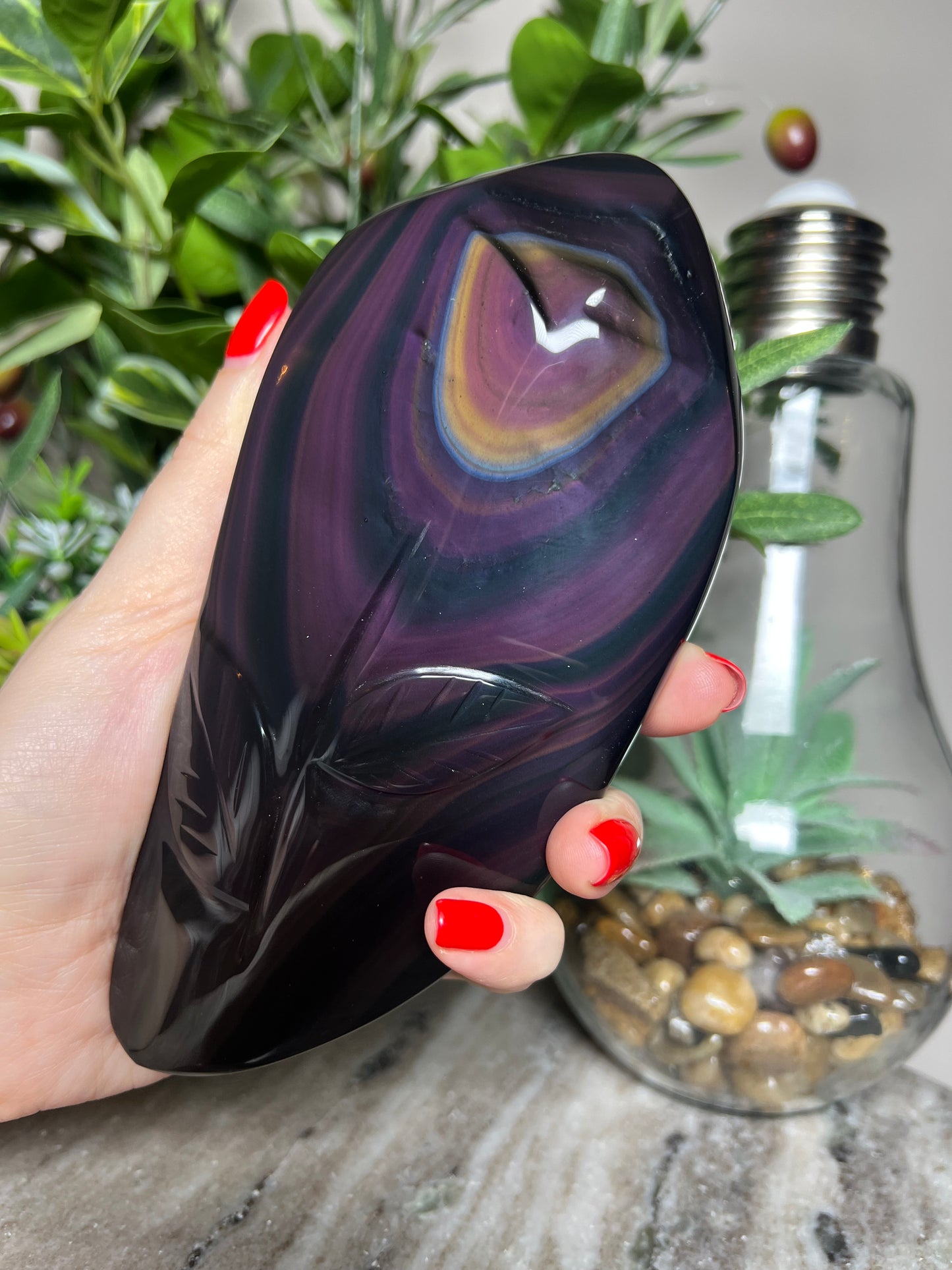 Rainbow Obsidian Carvings